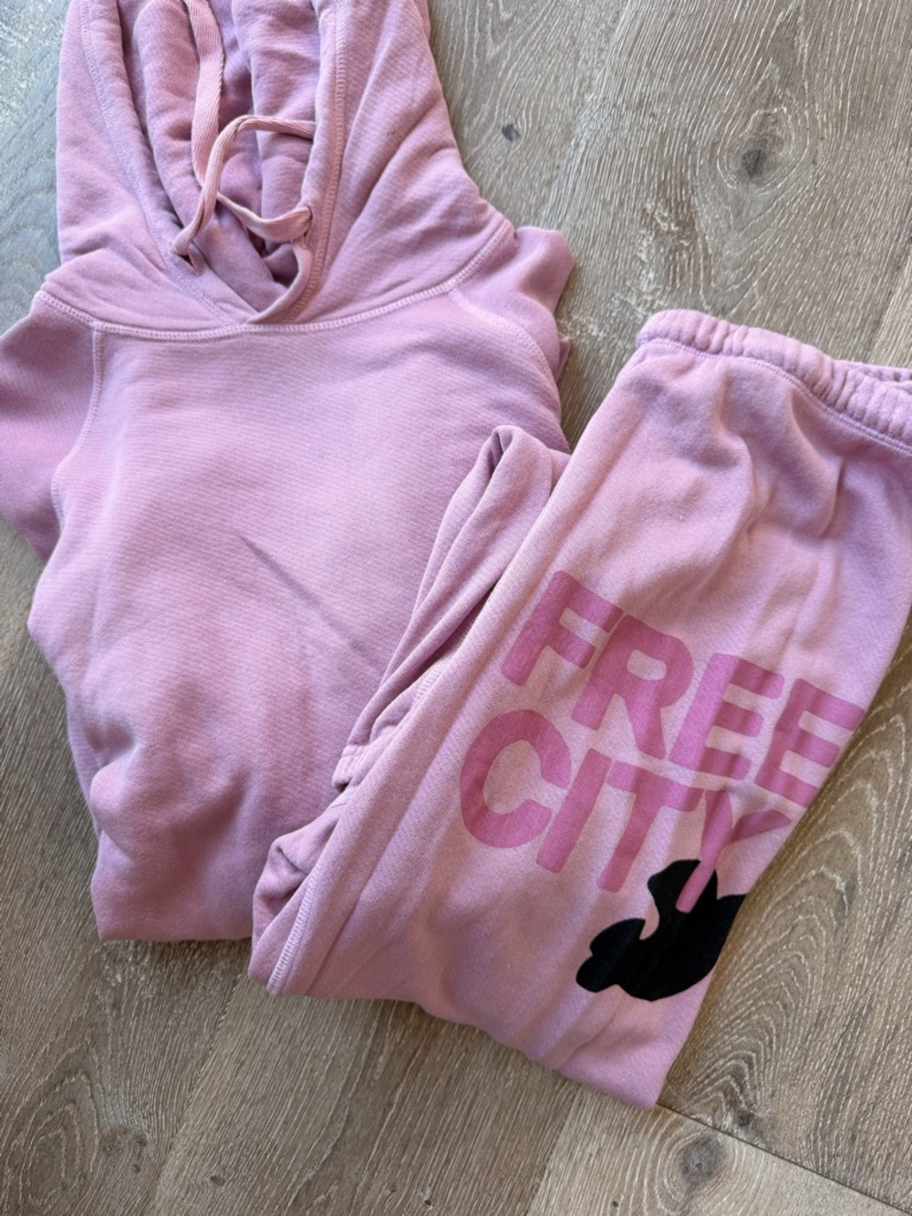 freecity  Pink Logo Hoodie & Joggers